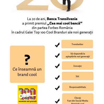 Banca Transilvania a primit premiul ”Cel mai cool brand din domeniul financiar” din partea revistei Forbes Romania