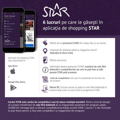 Banca Transilvania lansează aplicația de shopping STAR.card pentru clienții care au card de cumpărături STAR, emis de BT