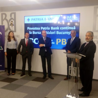 Patria Bank vizează dublarea cotei de piață în 4-5 ani. De astăzi, acțiunile instituției de credit sunt tranzacționate pe Bursă sub simbolul PBK
