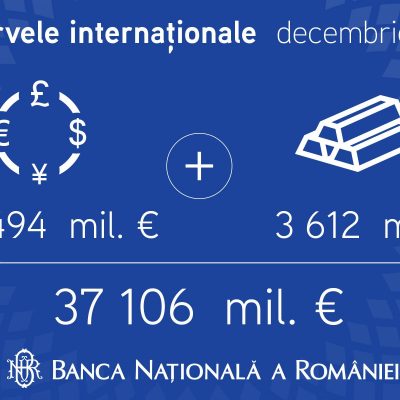 În decembrie, rezervele valutare se situau la nivelul de 33.494 milioane euro