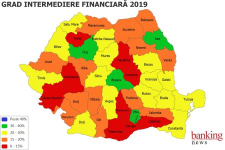 Harta creditării în România! Mai mult de jumătate de țară se află sub cod roșu sau portocaliu, cu intermedierea financiară la cote de alarmă