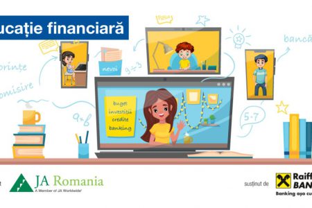 Junior Achievement și Raiffeisen Bank continuă cursurile de educație financiară: Peste 27.400 de elevi din 605 școli și 1.000 de profesori beneficiază în acest an de resurse pentru educație financiară adaptate școlii online