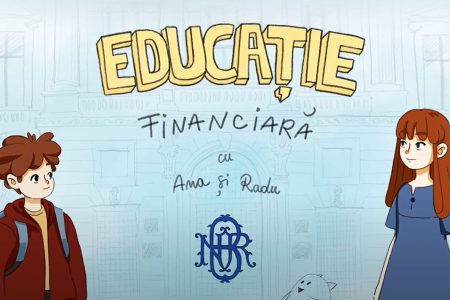 Ana și Radu de la Banca Națională îi ajută pe elevi să descopere educația financiară cu ajutorul unor  videoclipuri animate