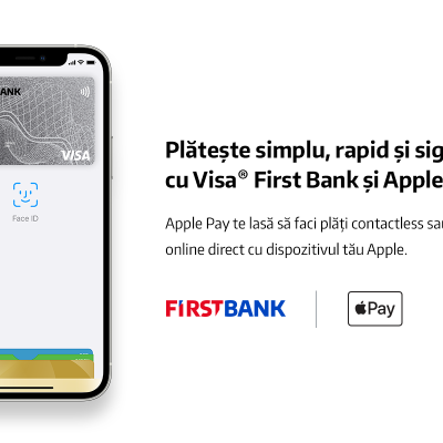 First Bank lansează funcția Apple Pay pentru utilizatorii aplicației băncii