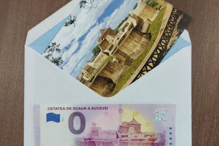 Avem bancnotă suvenir de 0 euro pentru promovarea imaginii Cetăţii de Scaun a Sucevei